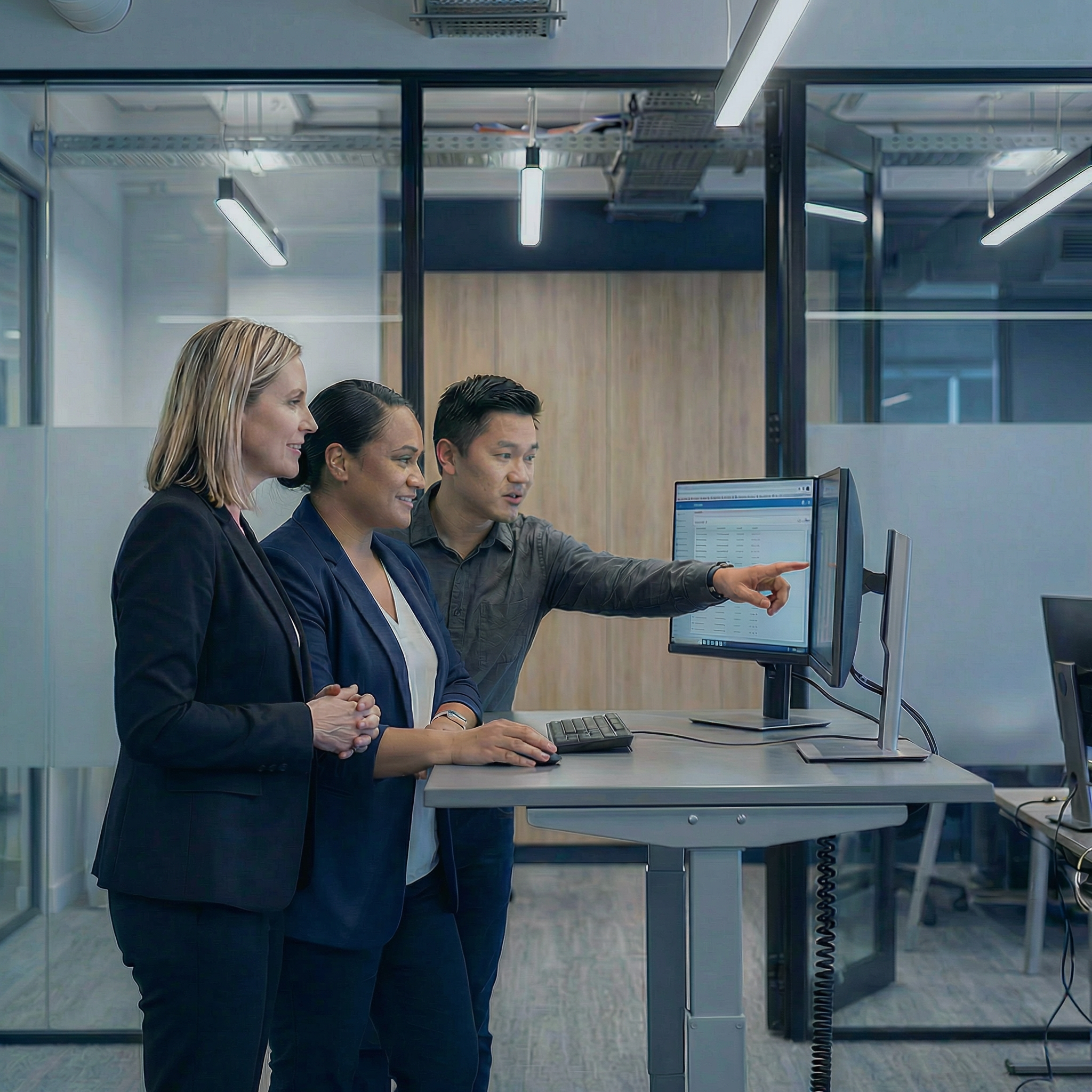 Enterprise team collaborating with SmartSpace AI workflows